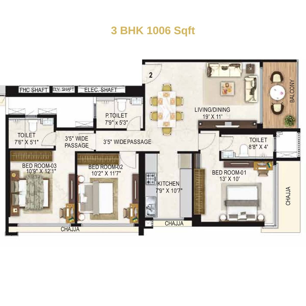 Jaswanti-Jewel-Floor-Plan-3-BHK-1006-Sqft